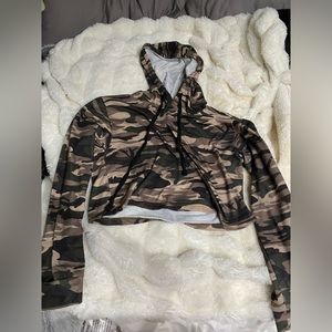 Cropped Camo Sweatshirt